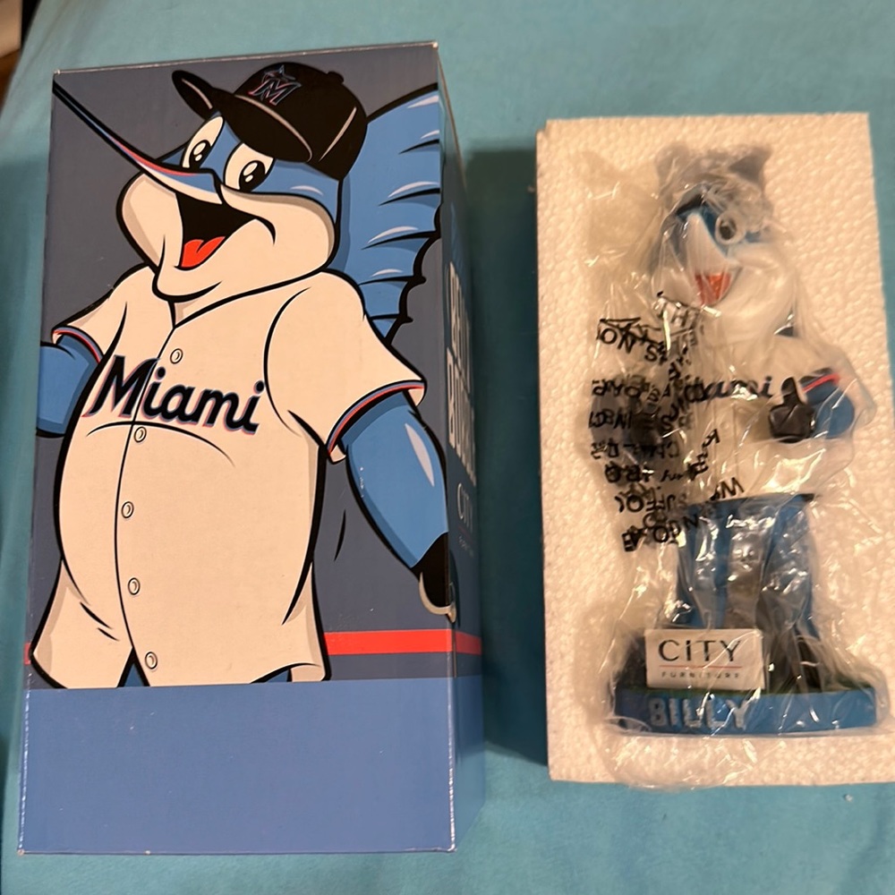2 Left. Billy “Belly” Bobble Miami Marlins Mascot. Sold individually.